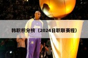 韩职积分榜（2024日职联赛程）